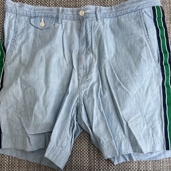 Men's Polo Ralph Lauren Light Blue Flat Front Shorts with Textured Fabric